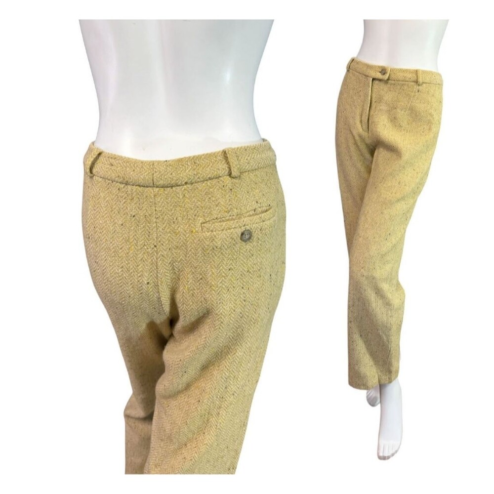 Max Mara Weekend Yellow Tweed Wool Trousers Made in Italy, $390 women's Size 8